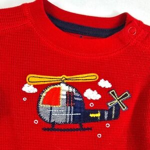NWT  3-6M Baby Boys RED bodysuit Helicopter Oshkosh  one-piece 100% cotton (Q1)